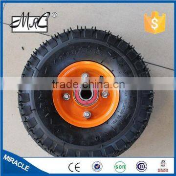 High Quality 10" 4.10/3.50-4 Nature Rubber Pneumatic Trolley Wheel With Metal Rim photo-2