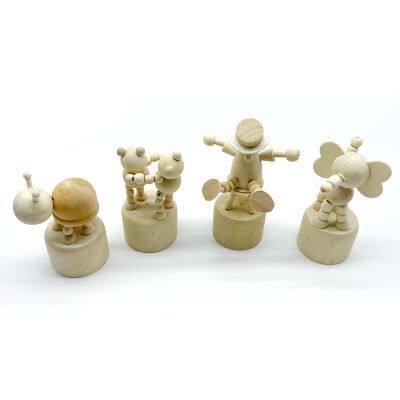 Handmade wooden figurines, wooden white embryo, animal ornaments