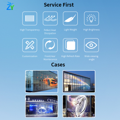 Full-color LED Grille Transparent Screen Indoor and Outdoor Thin Custom LED Display Square Naked-eye 3D Transparent Screen photo-5