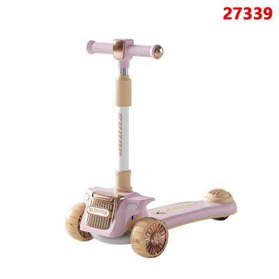 Children's Scooters Children's 3-wheel Music Glowing Folding Toys, Outdoor Sliding Sports, Boys and Girls Kids Kick