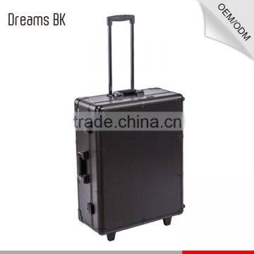 Promotional High Quality Aluminum Makeup Trolley Case With Lights and Mirror Inside photo-3