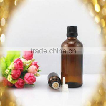 Trade Assurance! wholesale amber glass empty olive oil bottle 100ml with reducer orifice droper cap