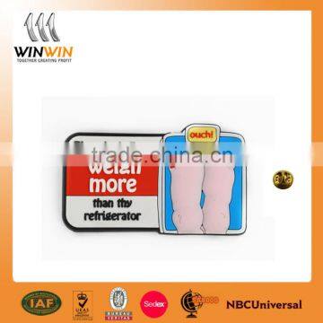 Customized 2D Soft Rubber Badge/Rubber Animal Lapel Pin Badge