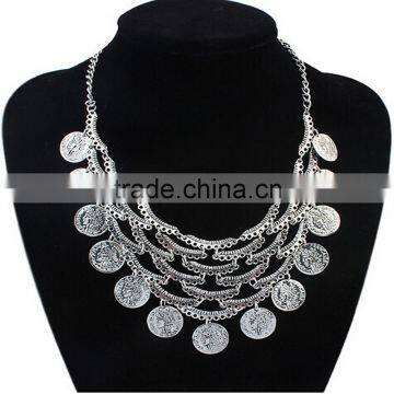 Hot Sale Short Chain Gold and Silver Necklace Coin Tassel Necklace Wholesale photo-3
