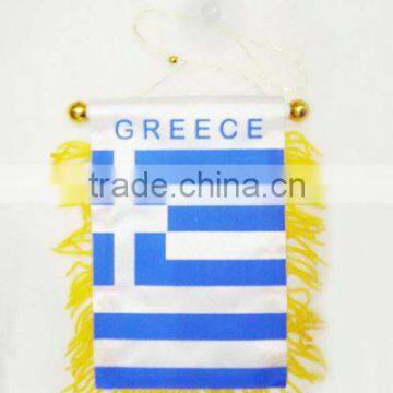 GREECE car flags,Eco-friendly Printed plastic car window flag poles,fashion car flags