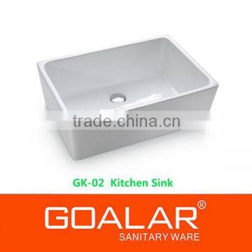 GK-02 Hot sale rectangular ceramic kitchen countertop sink