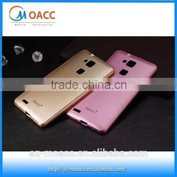 circular arc metal frame for huawei mate 7 with PC Back Cover Case