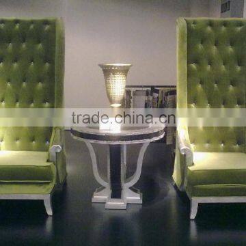 Lavish green velvet high back chair XYD101