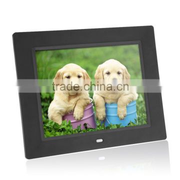 Ultrathin 8 inch HD LCD Digital Picture Photo Frame Alarm Clock MP3 MP4 Movie Player with Remote Control Black/White