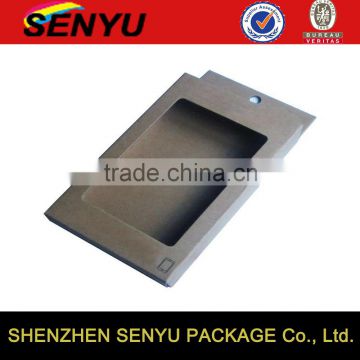 Fancy custom storage box packaging with PVC clear window, grey phone case packaging box