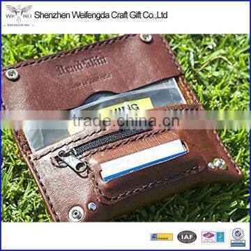 Top grade unique design genuine leather tobacco pouches with zipper pocket                        
                                                Quality Choice