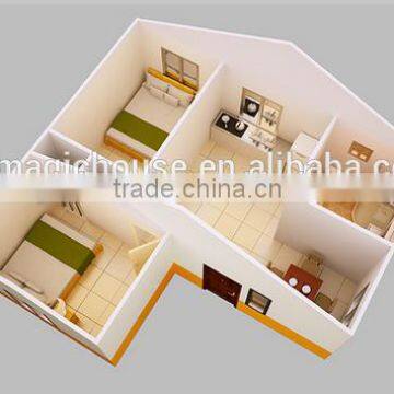 Eco Friendly SGS Tested Quick Assembly Luxury Design 2 Bedroom Prefab Homes photo-2