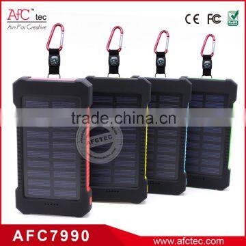 waterproof 8000mAh cell phone portable Solar Charger for mobile phone