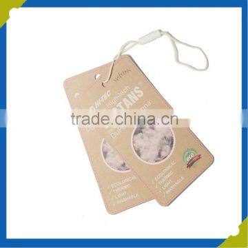 Folded Kraft Paper Hang Tag in garment