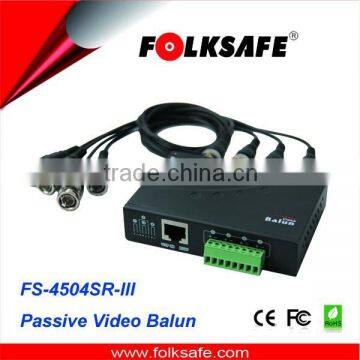 4-Channel Passive CCTV Video Transmitter and Receiver( female BNC coax pigtail), Folksafe Model FS-4504SR-III
