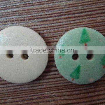 17.5mm custom make lovely painted natural wood 2 holes button