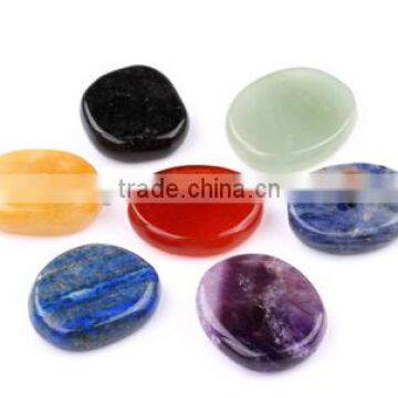 7pcs worry stone crafts gifts chakra reiki stone oval palm stone for decoration                        
                                                Quality Choice