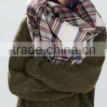 Hot Selling Winter Tartan Plaid Scarf Cashmere photo-3