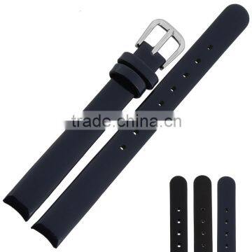 2015 hot fashion patent cowhide leather watch band 10mm leather watch strap