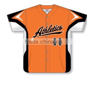 Custom Full Buttons Sublimated Short Athletics Baseball Jersey/Shirt made of Moisture Wicking Cool Polyester fabric