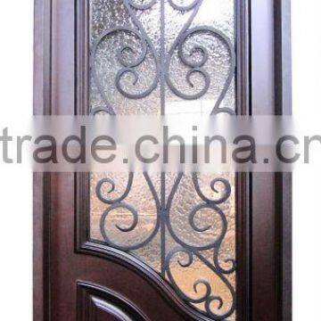 wood iron door grill