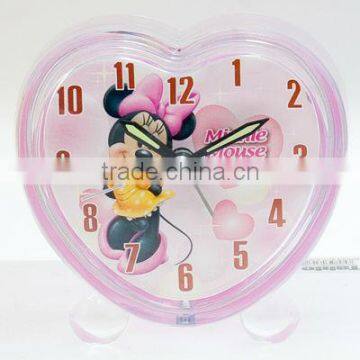 promotional cartoon desk alarm clock with light