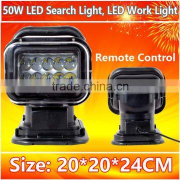 China factory directly wholesale Super Bright led work light 7" Rotating Wireless Remote Control LED Search Light 50W