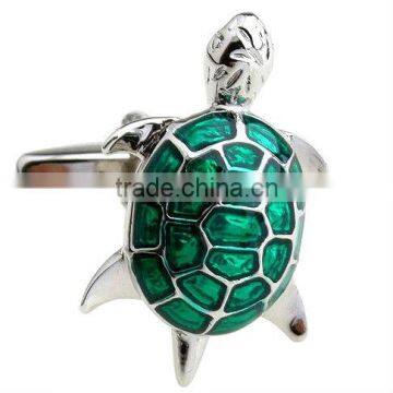 2013 green enamel tortoise cufflinks