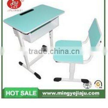 Adjustable single desk and chair ,cheap school desk and chair,best selling wooden desk and chair