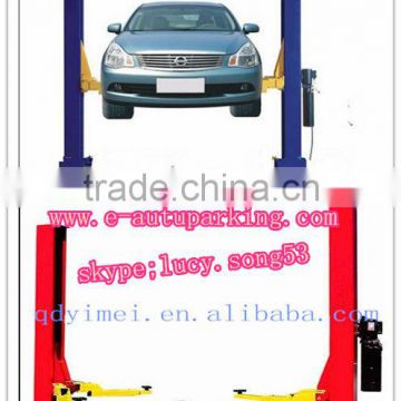 Two post hydraulic single point car stacker machine