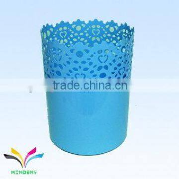 Factory oem design metal cheap blue cute trash can for packaging boxes