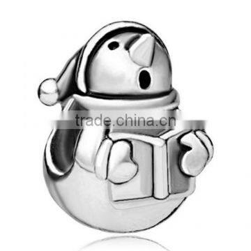 Christmas Snowman Winter Charm New Sale Cheap Beads Festival Snowman Charm Bead Bracelet Gifts