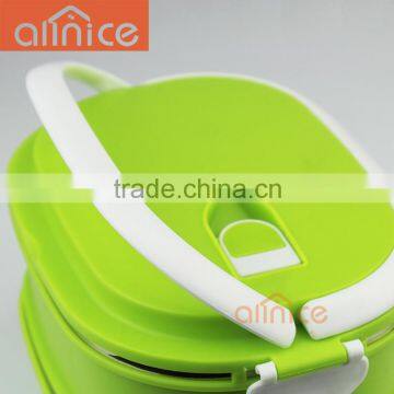 Allnice Multilayer Rectangle Design Candy Color Thermos pp Inner Stainless Steel Food Lunch Box/food Carrier for Students photo-3