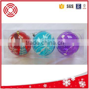 8cm shinny transparent decorated plastic Christmas ball