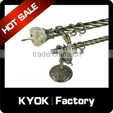 KYOK unique design polyresin style curtain finials,classic resin curtain finials for double curtain poles