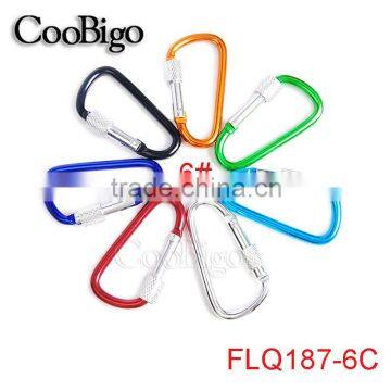 Aluminum Spring Locking Carabiner Snap Hook Hanger Keychain Hiking Camping #FLQ187-6C(Mix-s)