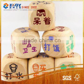 Custom 25mm Big Wood Blank Round Corner Dice