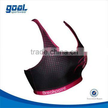 Custom design china supplier poly-spandex sports bra