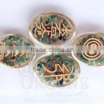 Wholesale Green Jade Orgone Oval Usai Reiki Set : Orgonite Manufacture India