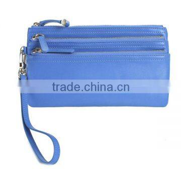 WA8107 Wholesale blank short three zipper open coin and cash purse