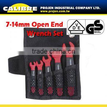 CALIBRE 5pc 7-14mm Insulated VDE Open End Wrench Set