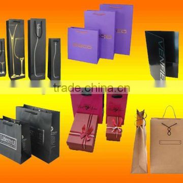 Wine bag one bottle packaging Paper bags with handles for gift packaging for party