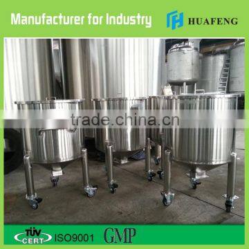 Huafeng-500L food grade stainless steel Storage tank with wheels