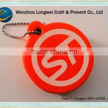 logo customized round floating key chain/key chain parts