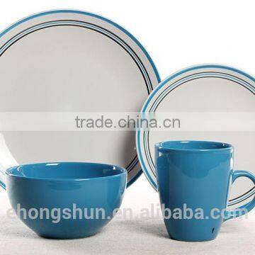 Color Rim Stoneware Glazed Dinner Set/12/16/18/19/20/30pcs Color Glazed Dishware/tableware photo-3