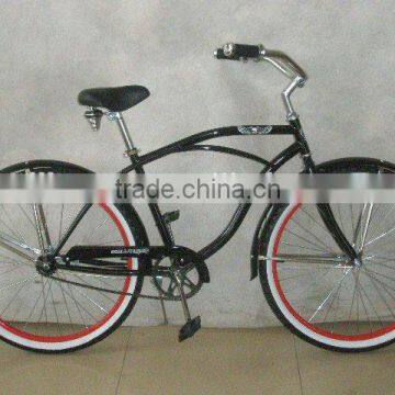 26 inch steel black beach cruiser bike