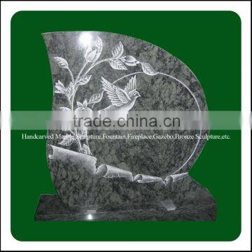 Western Style Modern Green Granite Headstone