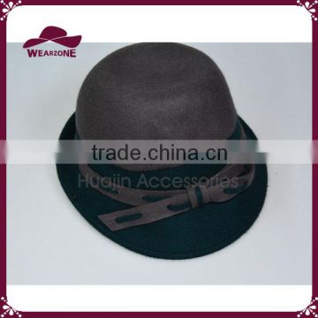 China wholesale classical cloche wool felt hat with big bow