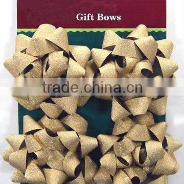 HOT SALE! 4" Gold Glitter PP Ribbon Christmas Ribbon Star Bow