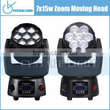 7 X 15w RGBW Mini Zoom Bee eye LED Moving Head Light